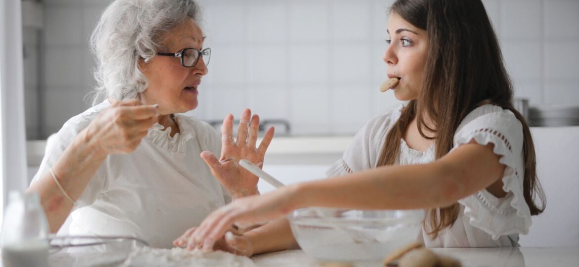 Grandmother & Granddaughter Baking